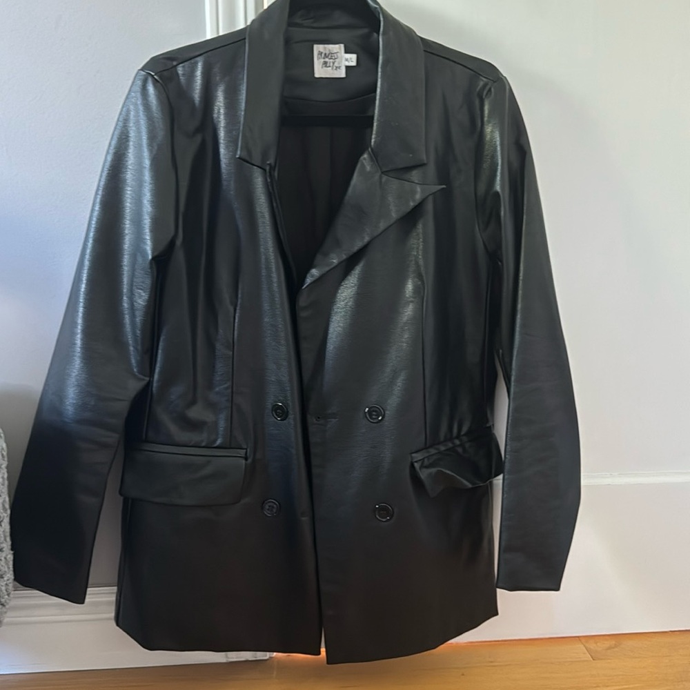 Black leather blazer